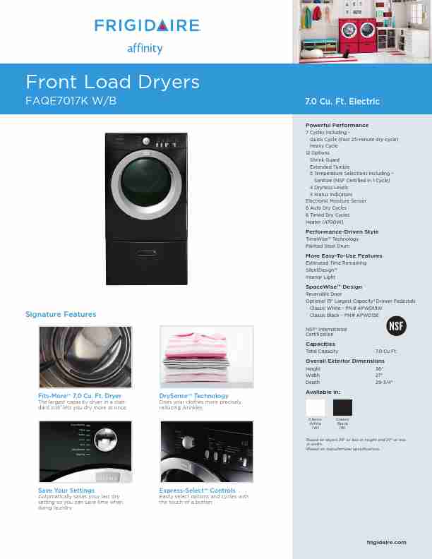 Frigidaire Clothes Dryer FAQE7017K-page_pdf